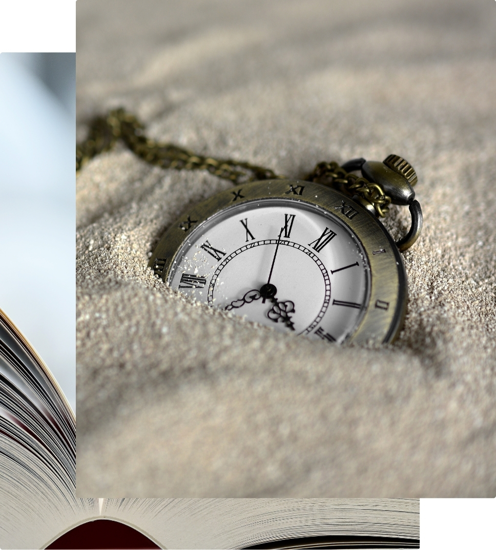 Pocket watch in sand, symbolizing Ahmad Quqa’s legacy planning.